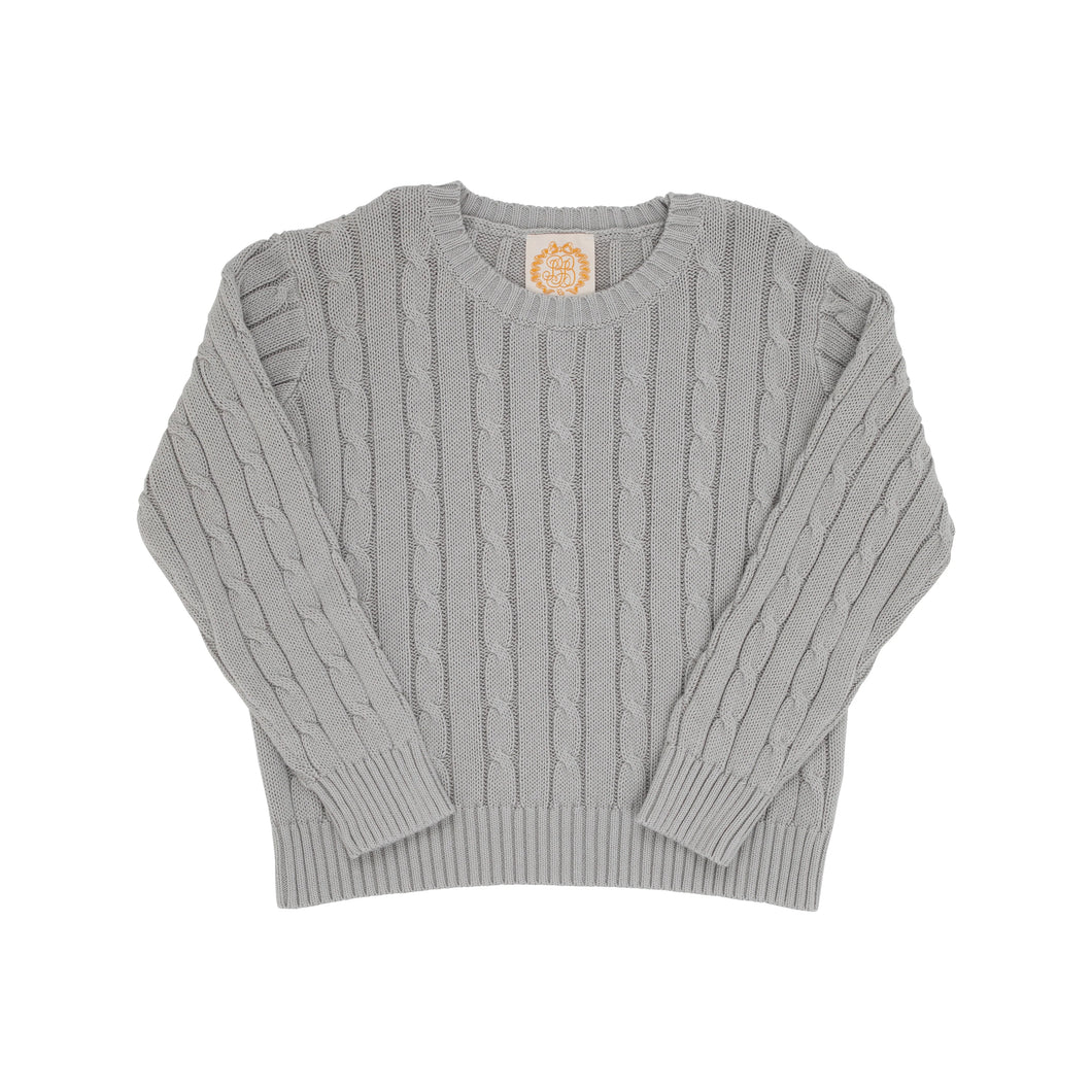 Crawford Crewneck Cable Sweater - Grantley Gray - Unisex