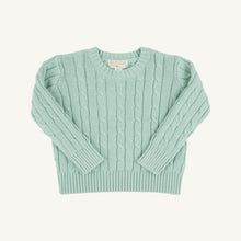 Load image into Gallery viewer, Crawford Crewneck Cable Sweater - Old Greenwich Green
