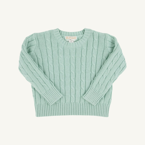 Crawford Crewneck Cable Sweater - Old Greenwich Green
