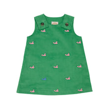 Load image into Gallery viewer, Critter Juliet Jumper - Kiawah Kelly Green w/ Whale Embroidery - Corduroy
