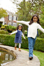 Load image into Gallery viewer, Shae Sweater Vest - Palmetto Pearl w/ Nantucket Navy Bows
