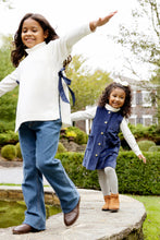 Load image into Gallery viewer, Shae Sweater Vest - Palmetto Pearl w/ Nantucket Navy Bows
