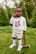 Load image into Gallery viewer, Isaac's Intarsia Sweater - Palmetto Pearl w/ Cowboy Boots Intarsia
