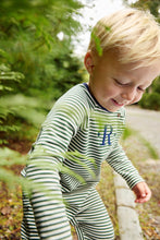 Load image into Gallery viewer, Rayburn Romper - Grier Green &amp; Palmetto Pearl Stripe w/ Navy - Pima
