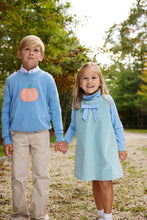 Load image into Gallery viewer, Isaac's Intarsia Sweater - Barrington Blue w/ Pumpkin
