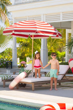 Load image into Gallery viewer, Grace Bay Bathing Suit - Hamptons Hot Pink w/ Richmond Red - Strawberry Appliqué

