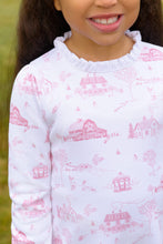 Load image into Gallery viewer, Lizzie's Luxe Leisure Dress - York Town Toile w/ Worth Ave White - Long Sleeve
