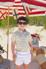 Load image into Gallery viewer, Prim &amp; Proper Polo - Lake Claire Lines w/ Wood Boat Blue
