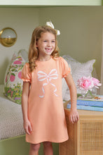 Load image into Gallery viewer, Eliza&#39;s Appliqué Dress - Seashore Sherbet w/ Pearl &amp; Pink - Bow - Short Sleeve
