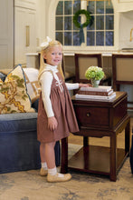 Load image into Gallery viewer, Demi Dress - Gray Bay Brown w/ Palmetto Pearl - Bow Appliqué - Broadcloth
