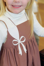 Load image into Gallery viewer, Demi Dress - Gray Bay Brown w/ Palmetto Pearl - Bow Appliqué - Broadcloth
