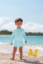 Load image into Gallery viewer, Price Pool Romper - Edisto Egg Blue w/ Grace Bay Green - Swim

