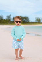 Load image into Gallery viewer, Walker's Wave Spotter Swim Shirt - Edisto Egg Blue w/ Grace Bay Green - UPF
