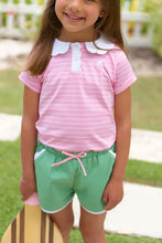 Load image into Gallery viewer, Cheryl Shorts - Gibson Island Green w/ Worth Ave White &amp; Pink - Broadcloth
