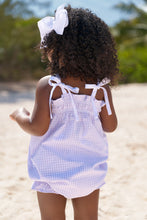 Load image into Gallery viewer, Rosey Romper - Lauderdale Lavender Gingham - Smocked - Woven
