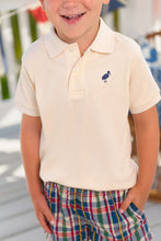 Load image into Gallery viewer, Prim &amp; Proper Polo - Osprey Oatmeal w/ Nantucket Navy
