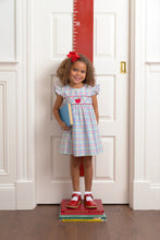 Load image into Gallery viewer, Addie Angel Sleeve Dress - Kindness Wins Windowpane w/ Richmond Red
