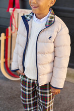 Load image into Gallery viewer, Cooper Coat - Keeneland Khaki w/ Nantucket Navy &amp; Grant Park Plaid

