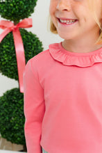 Load image into Gallery viewer, Reece Ruffle Top - Parrot Cay Coral - Long Sleeve
