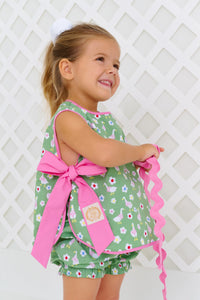 Talbott Tie Side - Darling Ducks w/ Hamptons Hot Pink