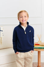 Load image into Gallery viewer, Hayden Half-Zip Sweater - Nantucket Navy w/ Osprey Oatmeal
