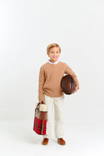 Load image into Gallery viewer, Crawford Crewneck Cable Sweater - Cape Elizabeth Camel
