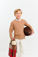 Load image into Gallery viewer, Crawford Crewneck Cable Sweater - Cape Elizabeth Camel
