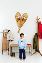 Load image into Gallery viewer, Isaac&#39;s Intarsia Sweater - Beale Street Blue w/ Snowman
