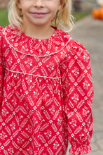 Load image into Gallery viewer, Ramona Ruffle Dress - Mayflower Musings w/ Palmetto Pearl - Long Sleeve
