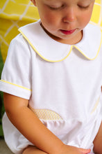 Load image into Gallery viewer, Brentley Bubble - Worth Ave White w/ Lake Worth Yellow Smocking - Pima
