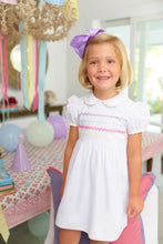 Load image into Gallery viewer, Cindy Lou Sash Dress - Worth Ave White w/ Multicolor Ric Rac
