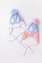 Load image into Gallery viewer, Parrish Pom Pom Hat - Beale Street Blue w/ Worth Ave White - Trees
