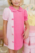 Load image into Gallery viewer, Blaire Button Dress - Palm Beach Pink &amp; Romany Rose - Corduroy - Short Sleeve
