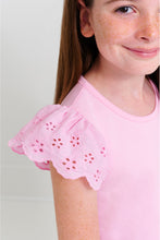 Load image into Gallery viewer, Ellen&#39;s Eyelet Top - Pier Party Pink - Pima
