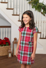 Load image into Gallery viewer, Betts Bow Dress - Wilson Pier Plaid w/ Richmond Red - Woven

