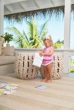 Load image into Gallery viewer, Mary Todd Tab Set - Sea Wall Stripe - Winter Park Pink &amp; Worth Ave White

