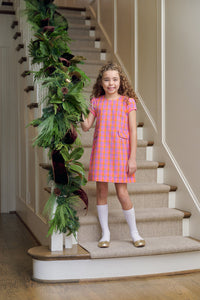 Betts Bow Dress - Autumn Punch Plaid w/ Romany Rose - Woven