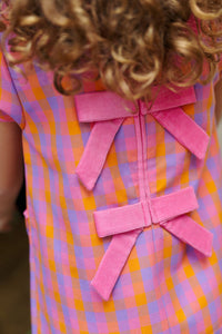Betts Bow Dress - Autumn Punch Plaid w/ Romany Rose - Woven