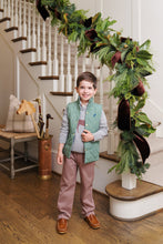 Load image into Gallery viewer, Vaughn Vest - Gallatin Green w/ Barnsley Blue Mini Gingham
