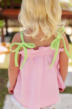 Load image into Gallery viewer, Lainey's Little Top - Pier Party Pink with Lexington Lime Straps - Pima
