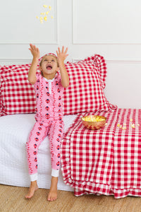 Sara Jane's Short Sleeve Set - Ladybug Line Up w/ Worth Ave White