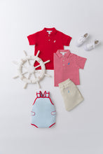Load image into Gallery viewer, Skipper Sunsuit - Buckhead Blue w/ Richmond Red
