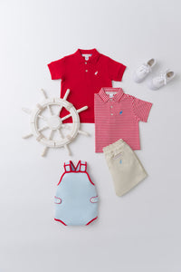 Skipper Sunsuit - Buckhead Blue w/ Richmond Red