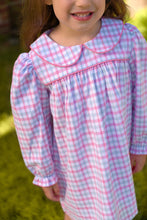 Load image into Gallery viewer, Maerin Fitz Frock - Barrington Blue &amp; Hamptons Hot Pink Gingham - Flannel - Long Sleeve
