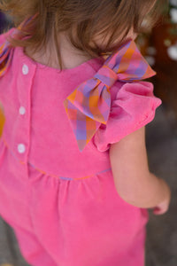 Ryleigh Romper - Romany Rose w/ Autumn Punch Plaid - Corduroy