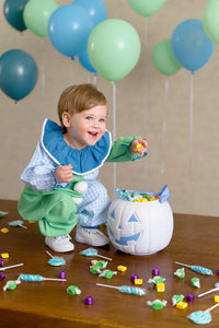 Sir Proper's Pumpkin Pail - Worth Ave White - with Pink or Blue