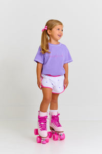 Prepletic™ Shimmy Shake Shorts - Heart Eyes (White) w/ Romany Rose