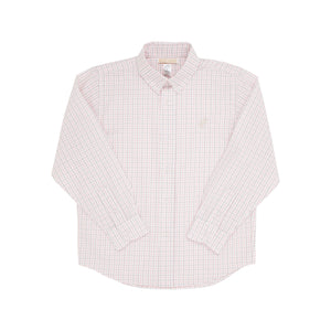 Dean's List Dress Shirt - Chelsea Chocolate and Parrot Cay Coral Windowpane