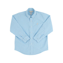 Load image into Gallery viewer, Dean&#39;s List Dress Shirt - Brookline Blue Mini Gingham w/ Keeneland Khaki
