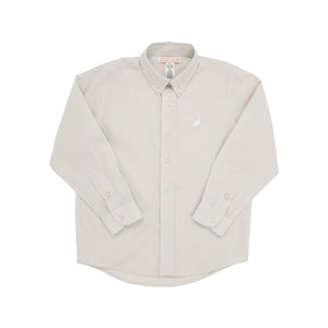 Dean's List Dress Shirt - Keeneland Khaki Stripe - Oxford